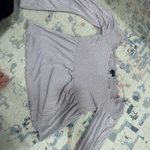 American Eagle Light Purple Smocked Top